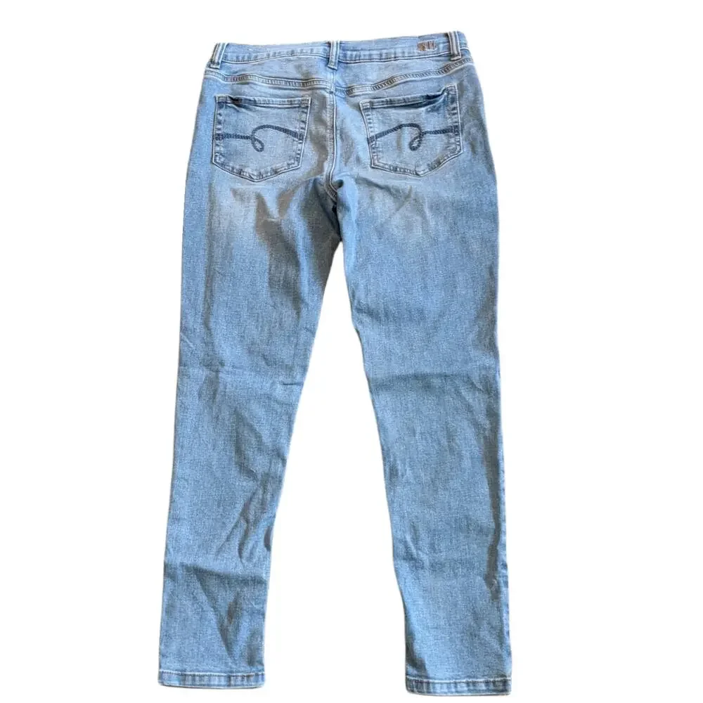 JUSTICE 14 PLUS Distressed Stretchy Mid-Rise Denim Jeggings Jeans